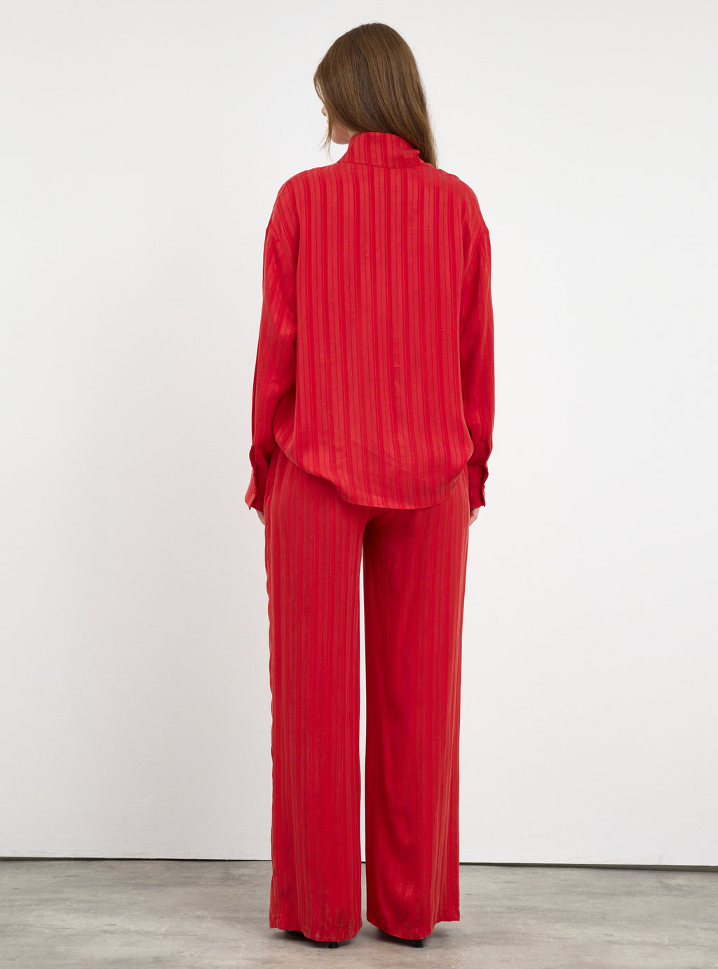 Textured Shirt & Wide-Leg Trousers Set