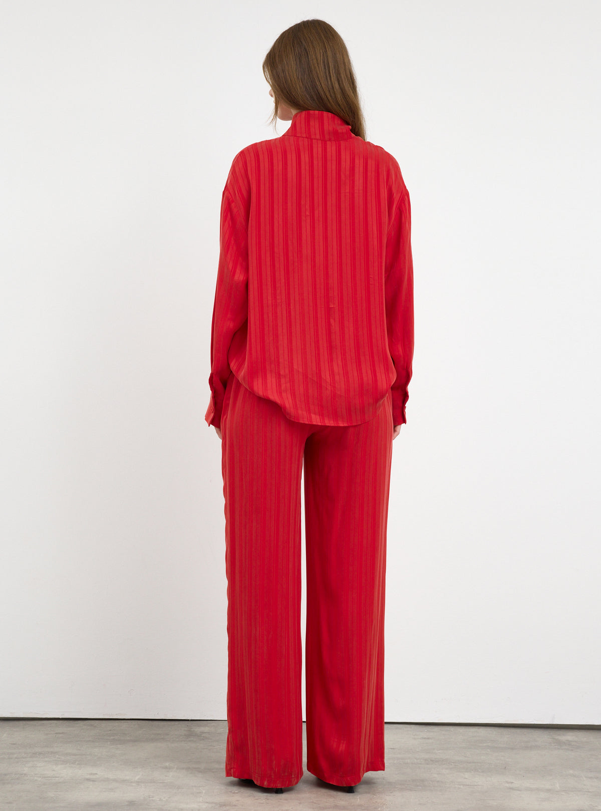 Textured Shirt & Wide-Leg Trousers Set