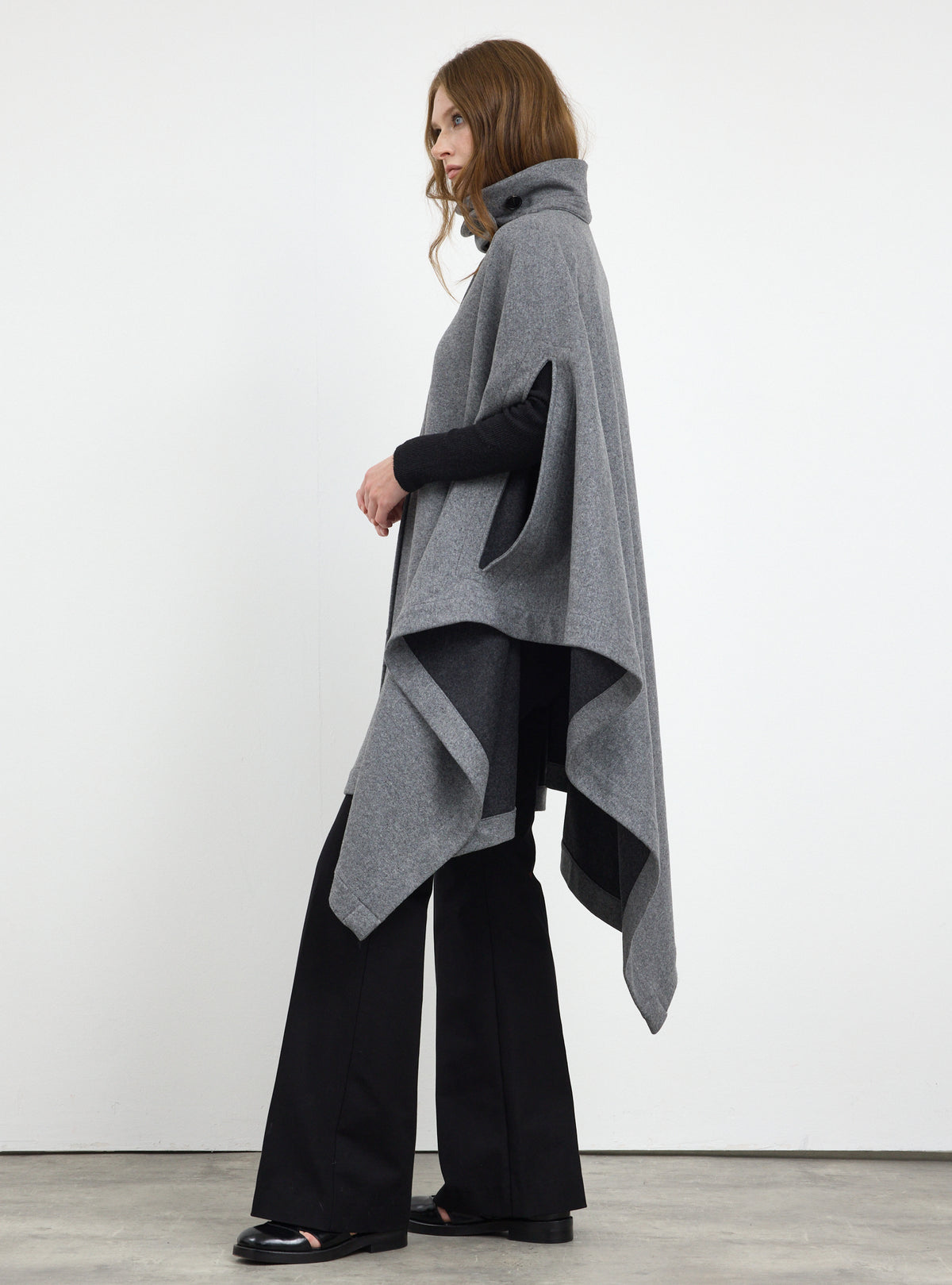 Gray Wool Cape Jacket - Store WF