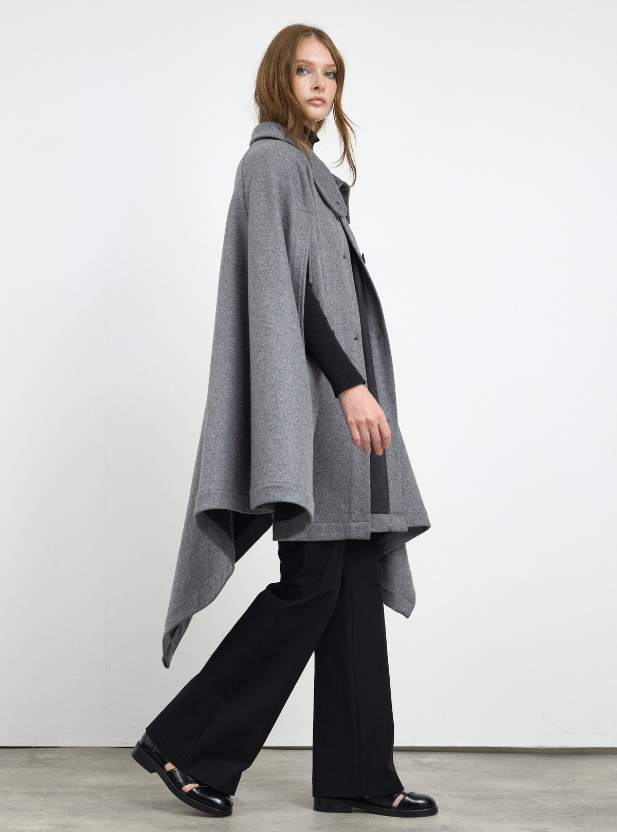 Gray Wool Cape Jacket - Store WF