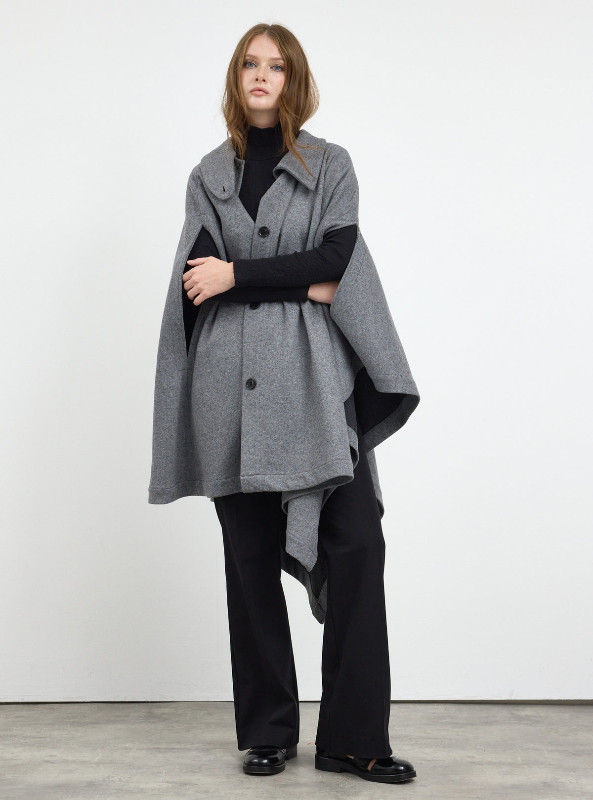 Gray Wool Cape Jacket - Store WF