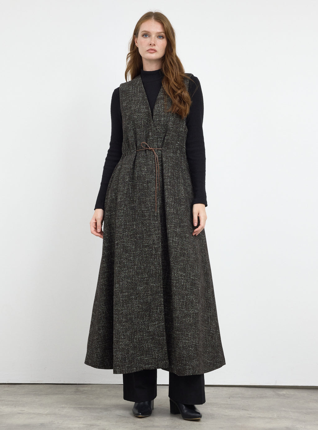 Wool Gilet With Scarf and Brosch Set