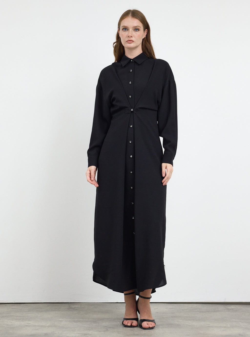 Black Crystal Button Convertible Dress