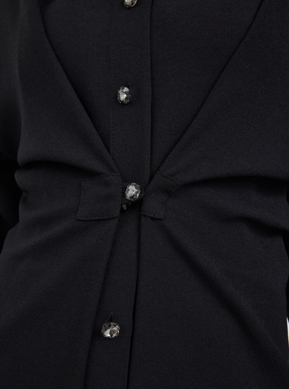 Black Crystal Button Convertible Dress
