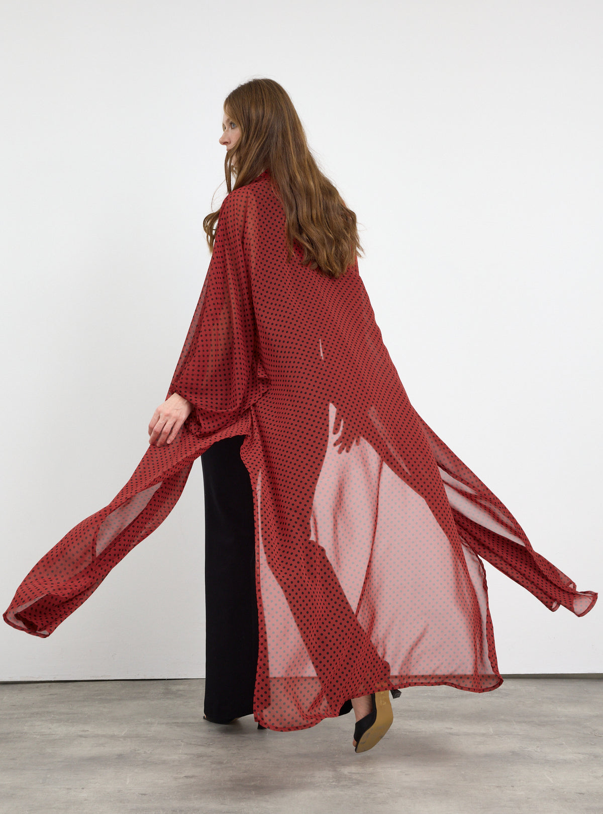 Red Polka Dot Elegance Abaya