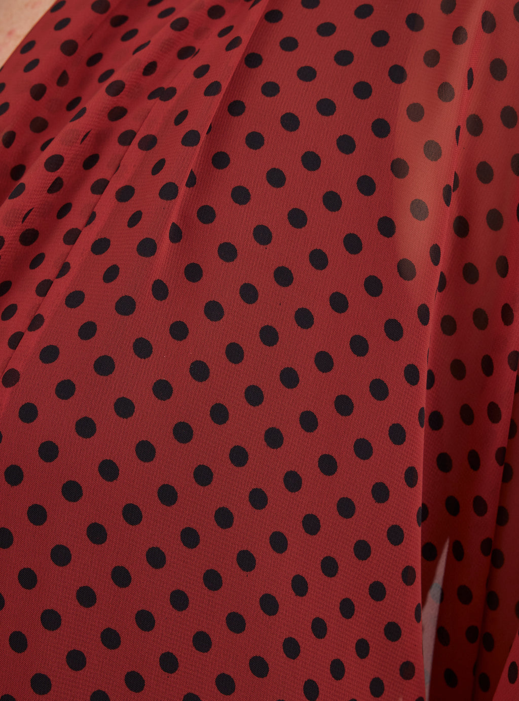 Red Polka Dot Elegance Abaya