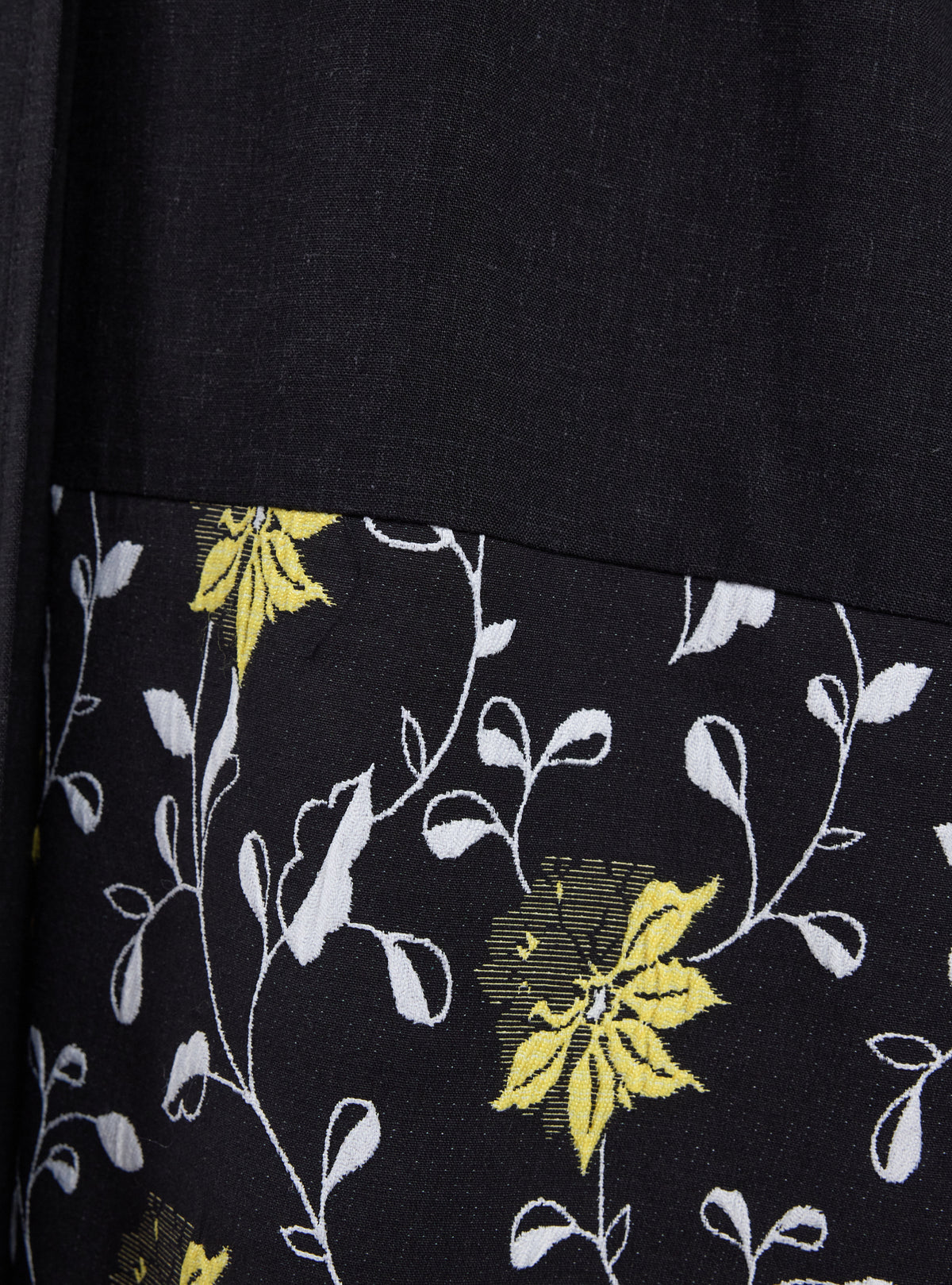 Black Flower Print Abaya