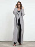 Black & White Checkered Hooded Abaya