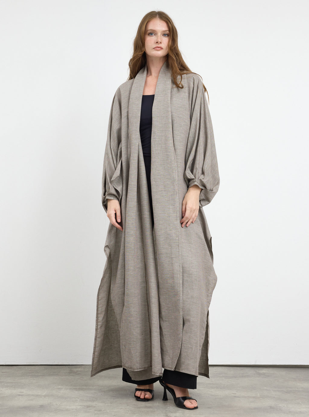 Houndstooth Print Cotton Abaya