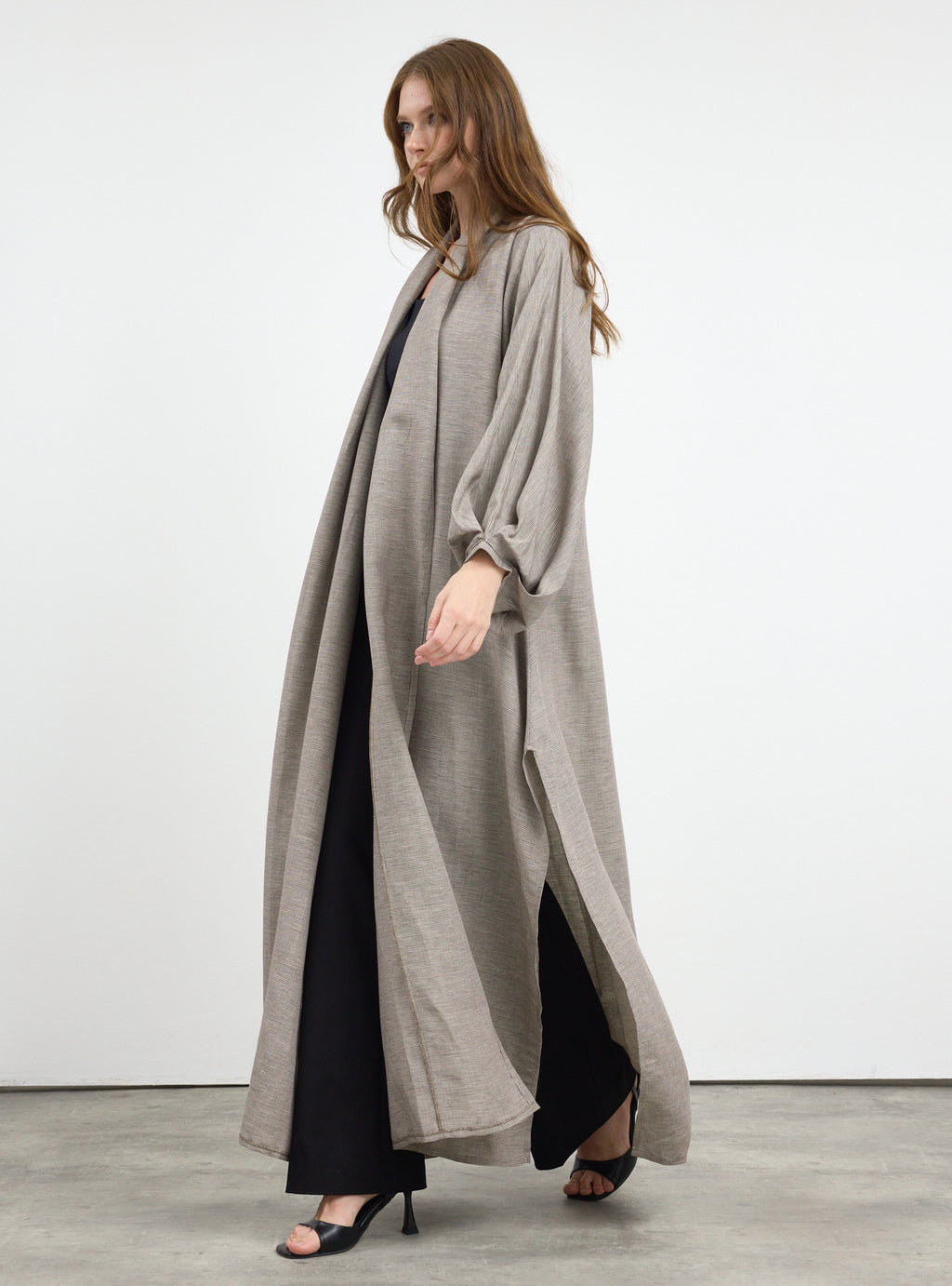 Houndstooth Print Cotton Abaya