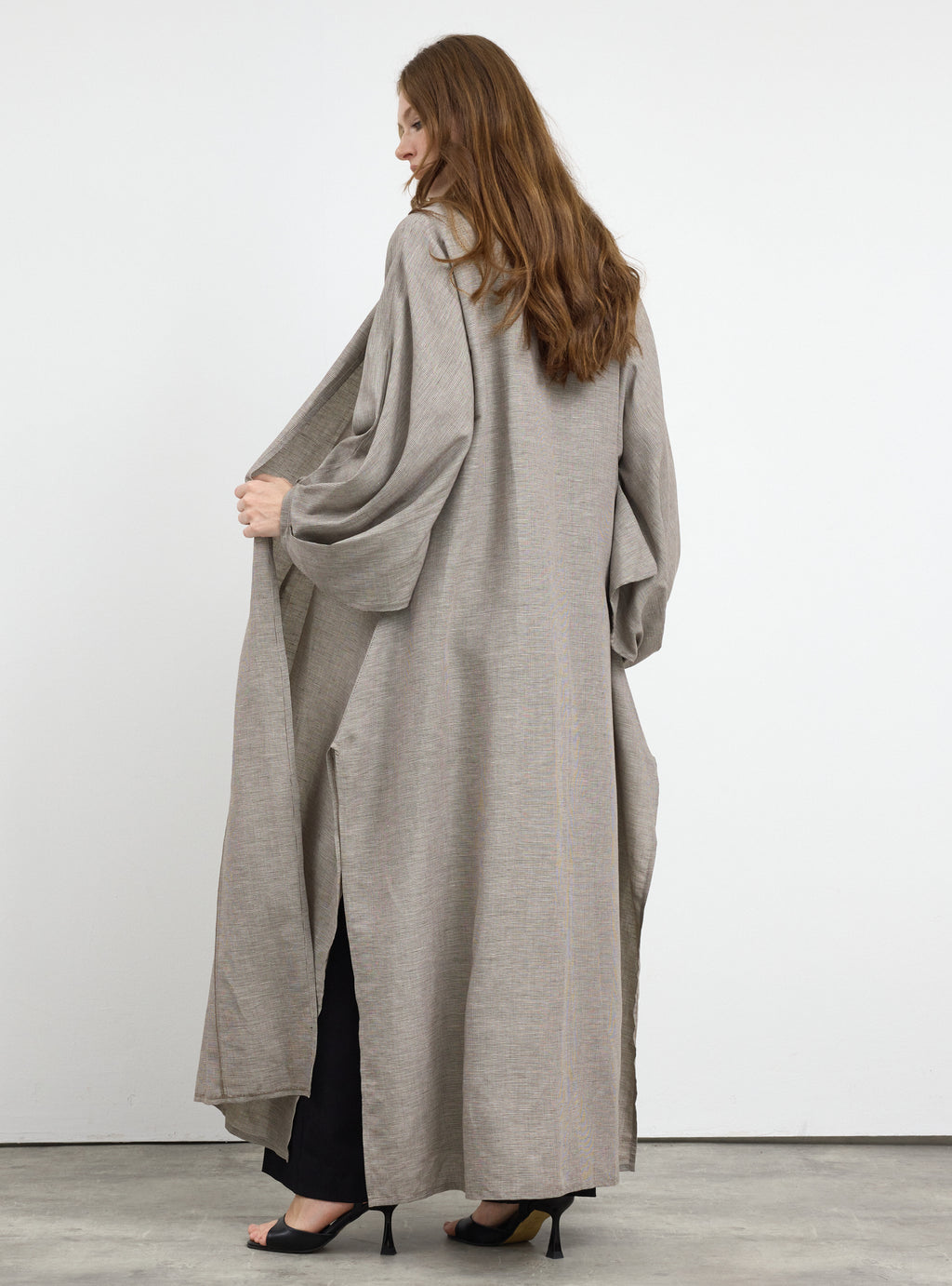 Houndstooth Print Cotton Abaya