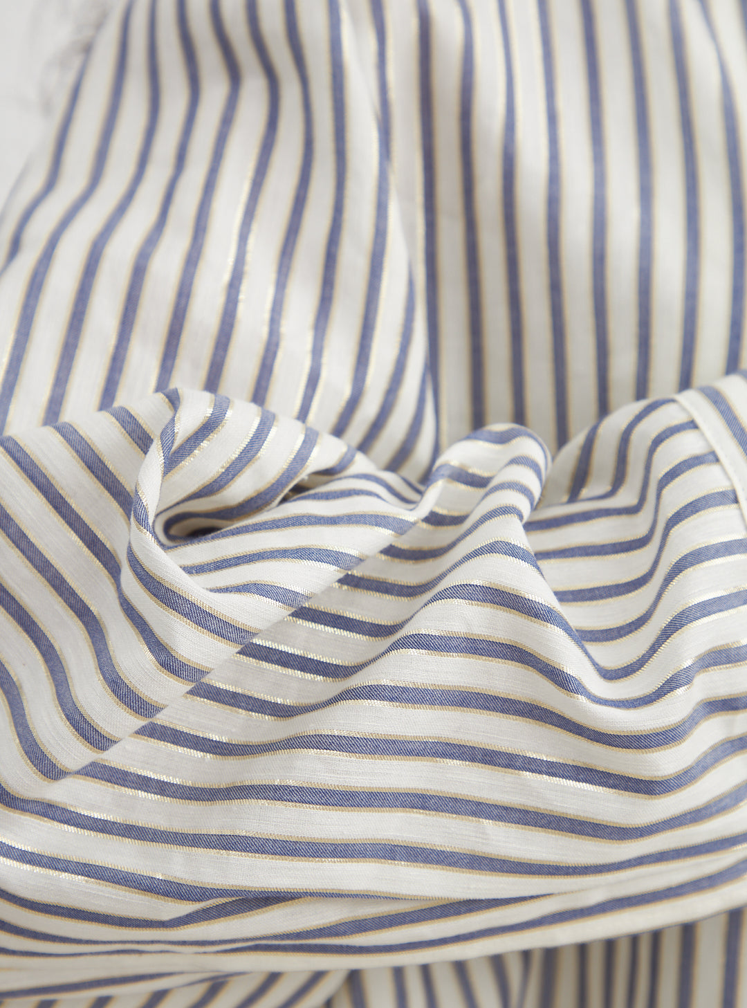 Shimmering Silver Stripe Cotton Shirt
