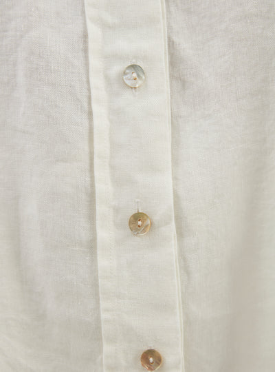 100% Linen White 2 Piece Shirt And Trouser Set