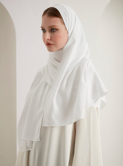 Viscose White Scarves Hijab