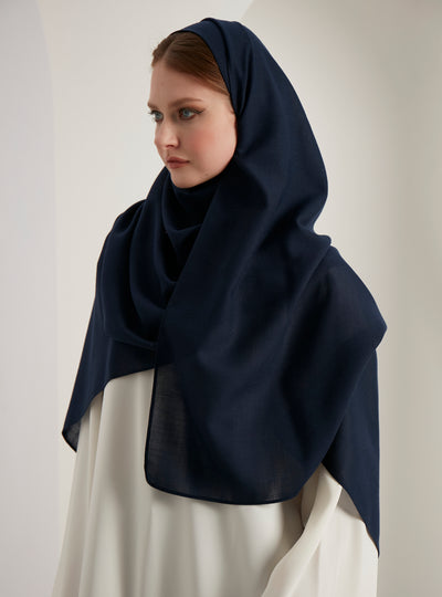 Navy Wool Scarves Hijab
