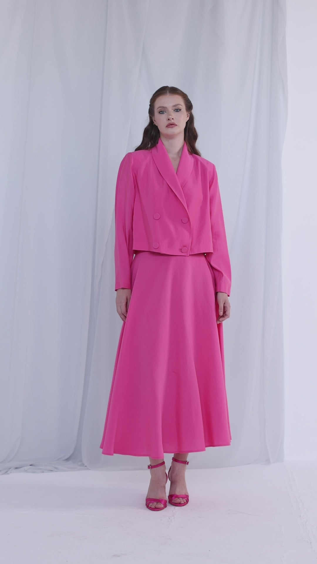 Pink Jacket & Skirt Set