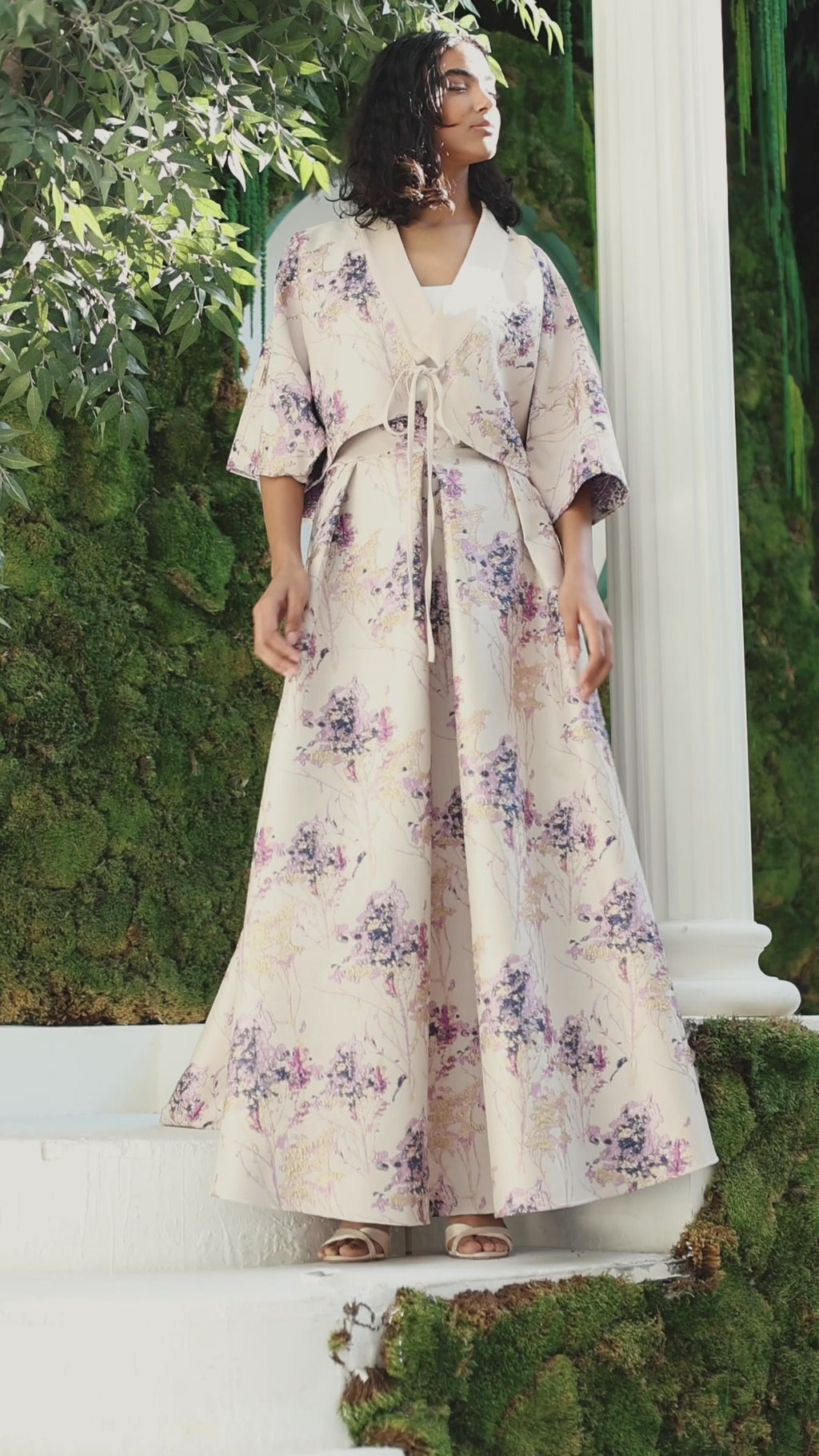 Floral Jacquard Jacket & Skirt Set