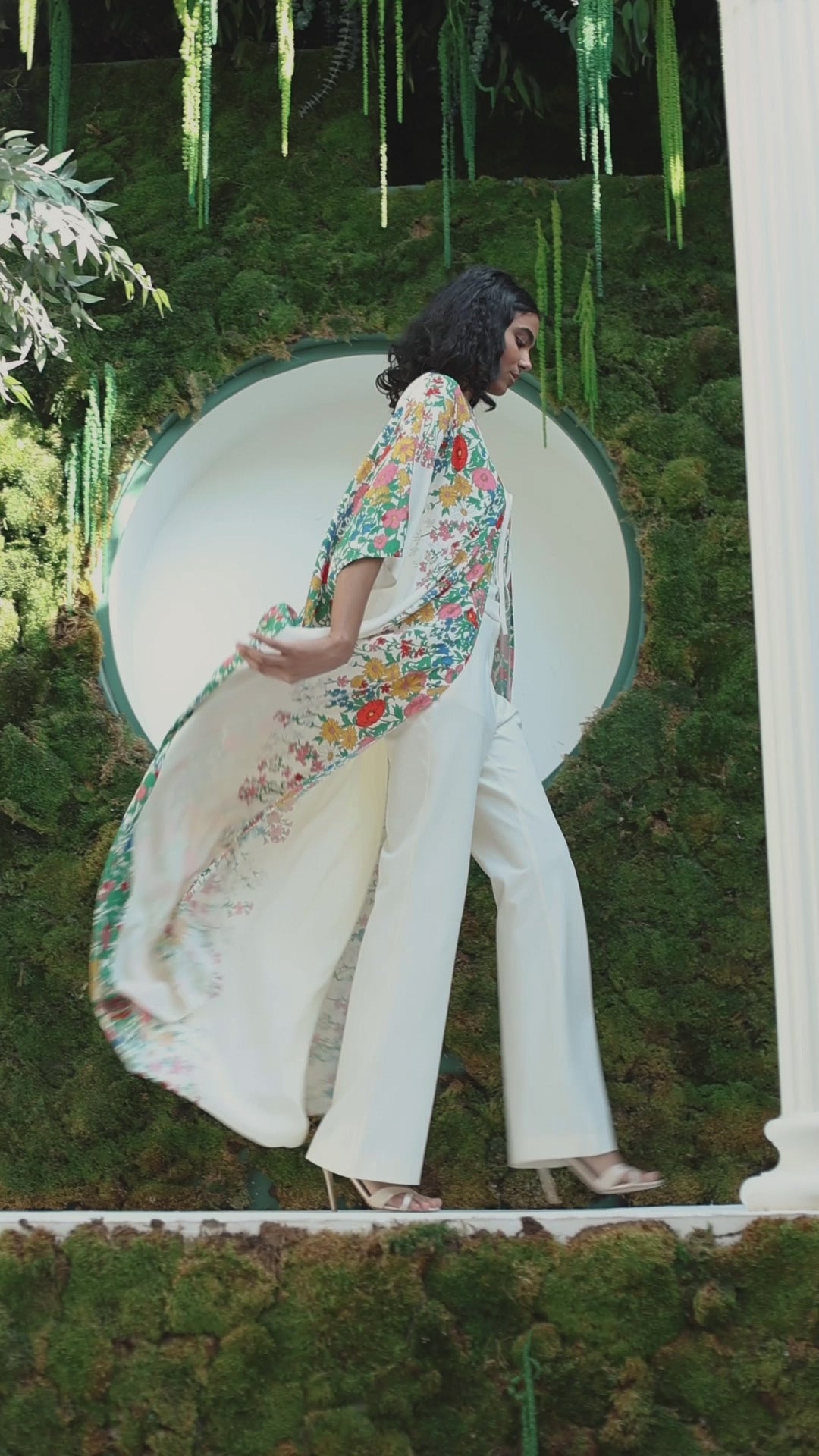 Flower Print Viscose Abaya Kaftan