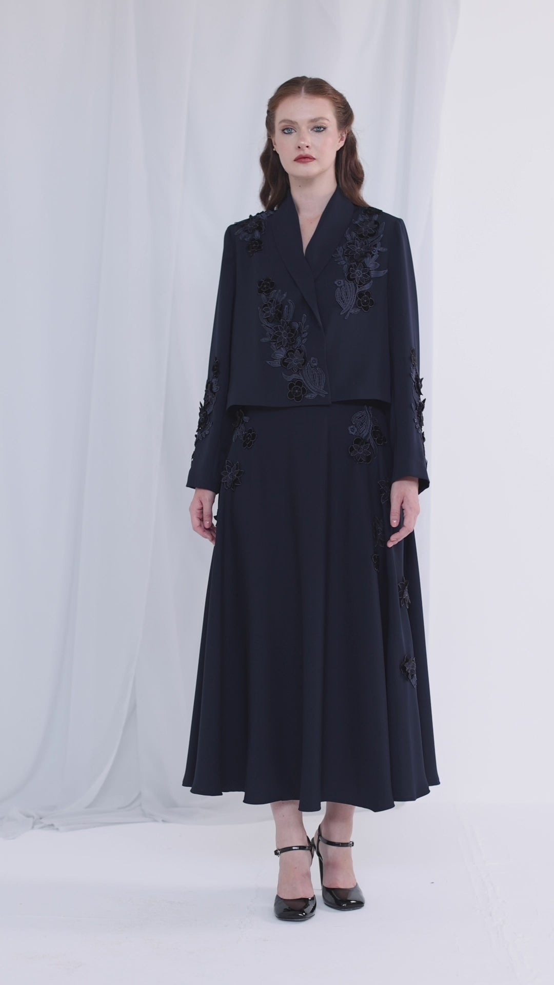 Embroidery Jacket & Skirt Set