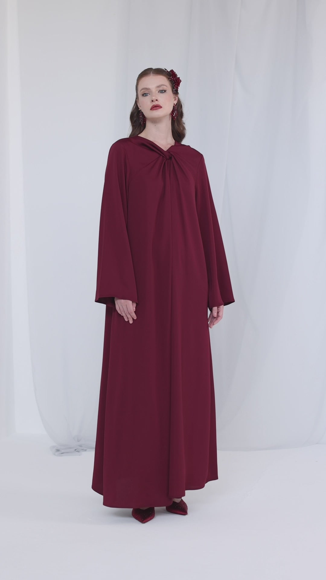 Knotted Maxi Dress Burgundy