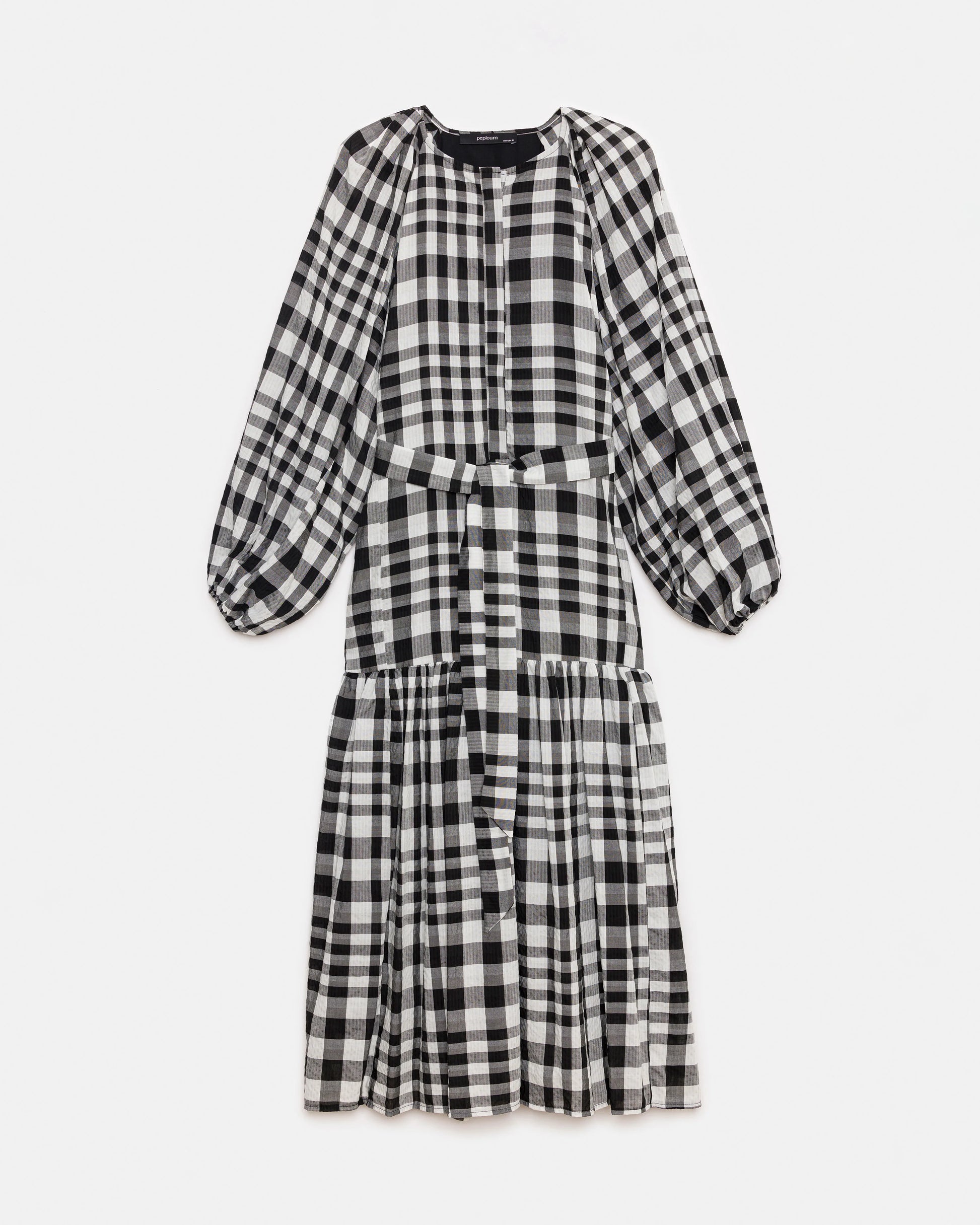 Black & White Checkered Cotton Dress