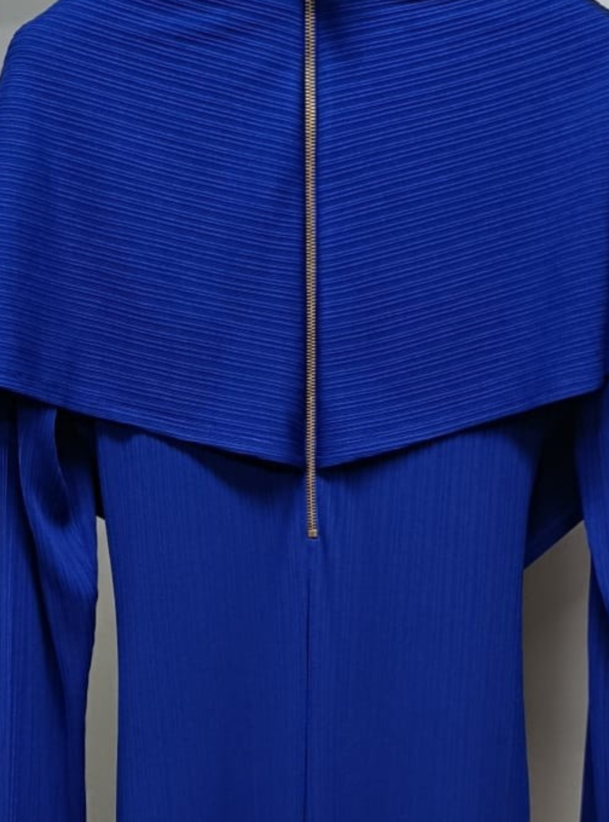 Royal Blue Wrap Style Modest Evening Dress