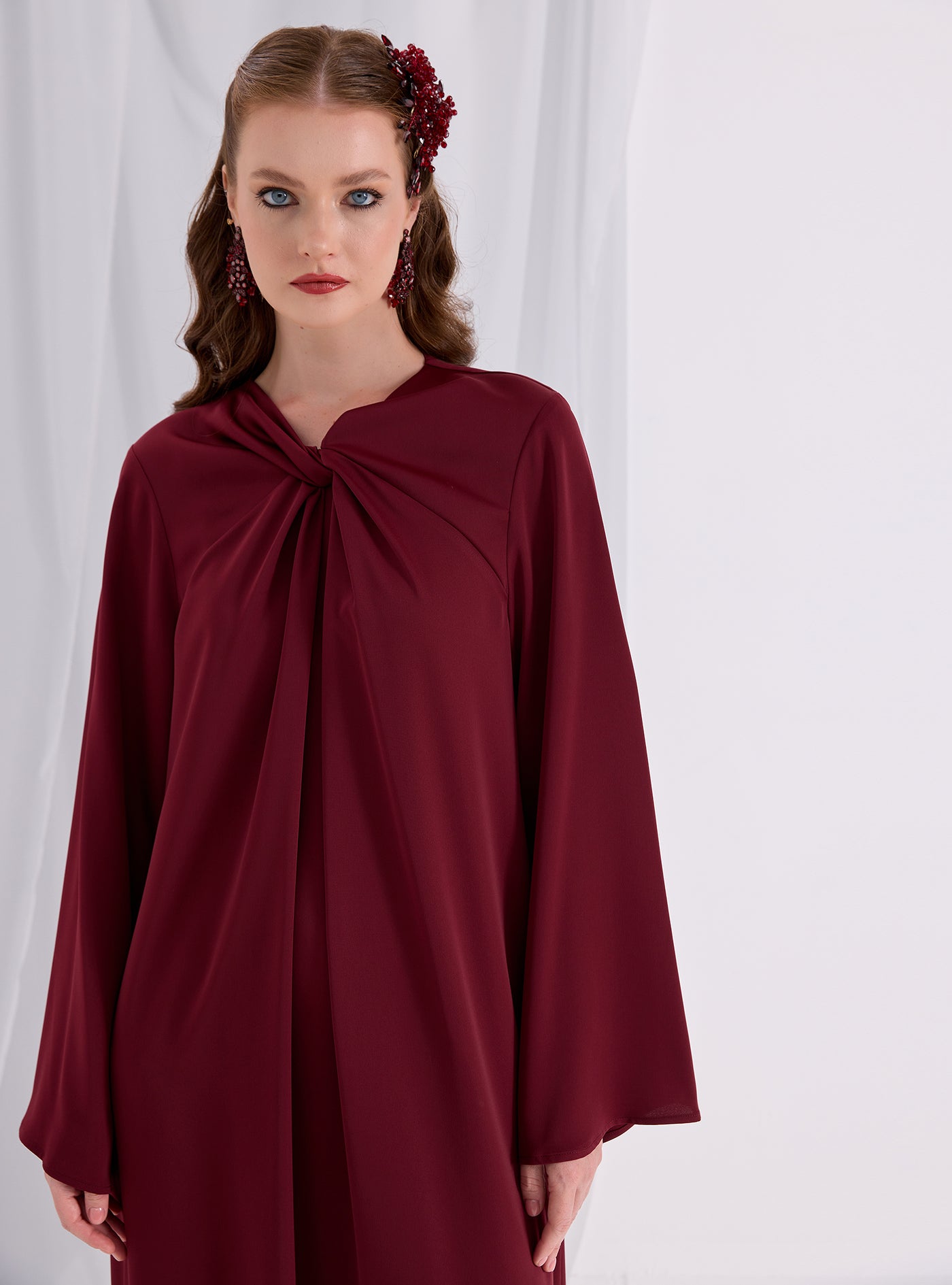 Knotted Maxi Dress Burgundy