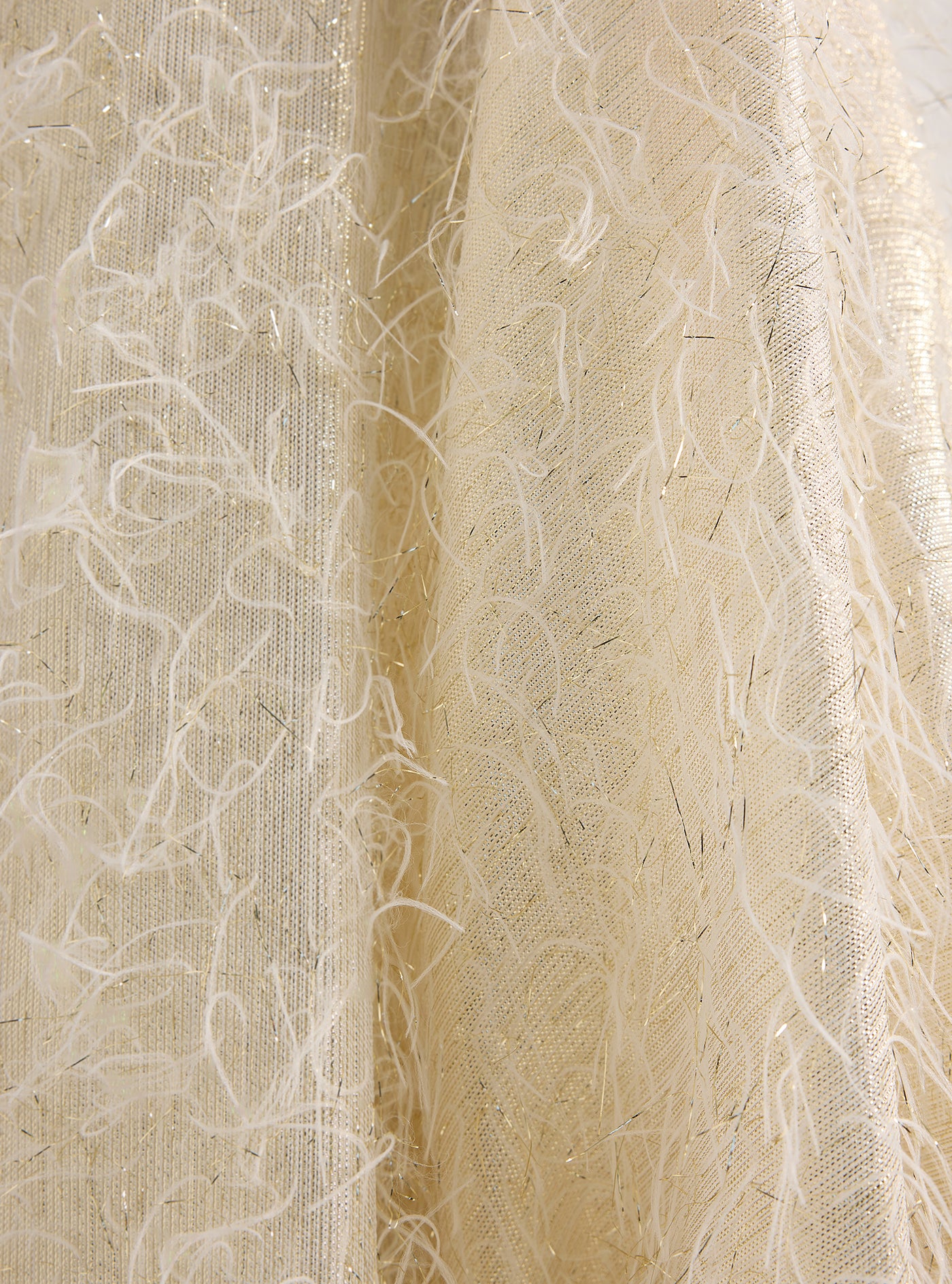 Off White Gold Feather Looks Kaftan Abaya