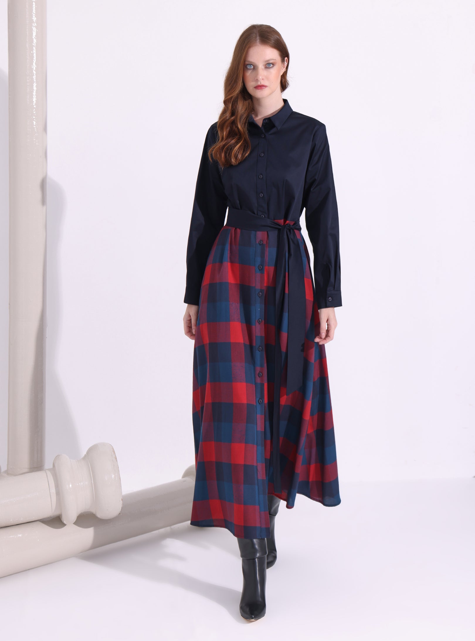 Check Print Maxi Dress - Store WF