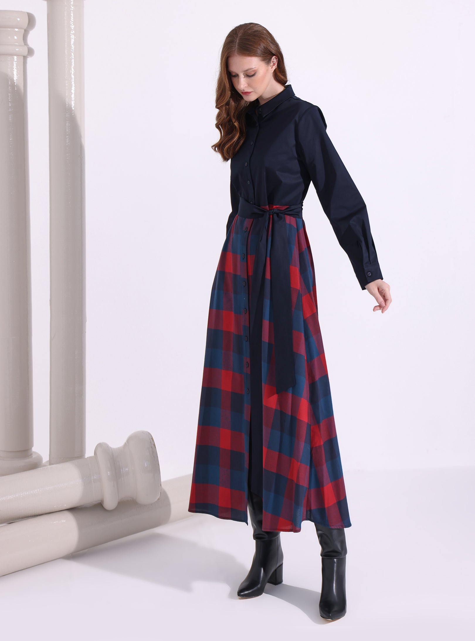 Check Print Maxi Dress - Store WF