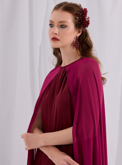 Burgundy Cape Dress