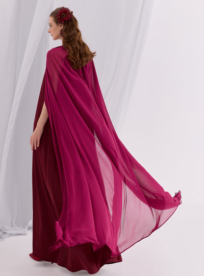 Burgundy Cape Dress