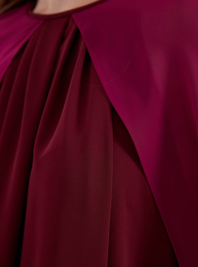 Burgundy Cape Dress