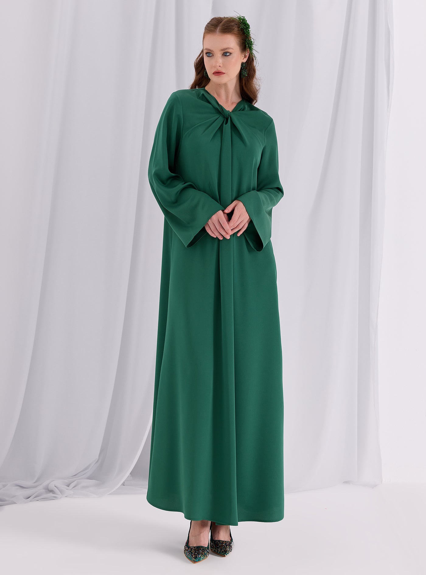 Knotted Maxi Dress Emerald