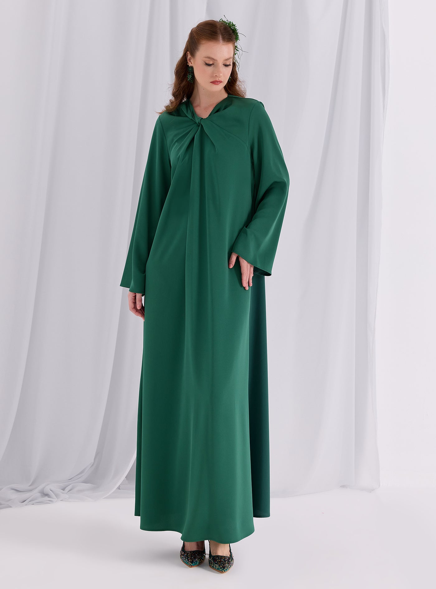 Knotted Maxi Dress Emerald