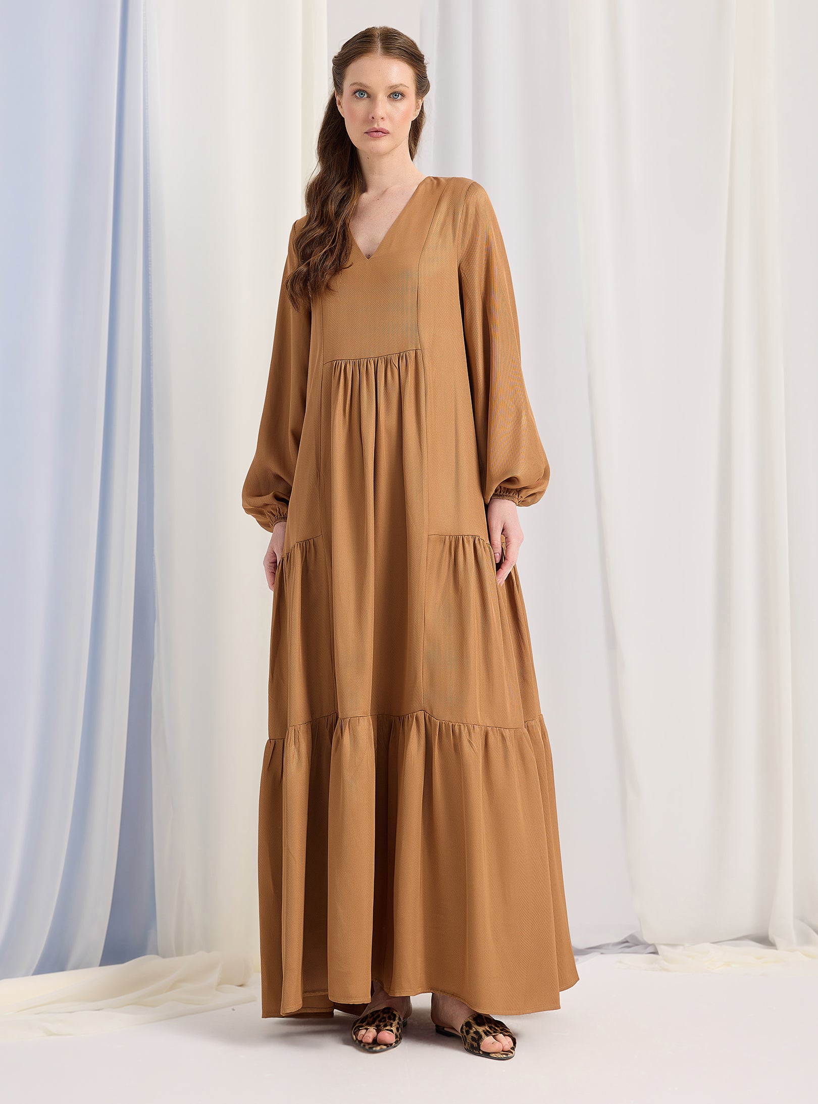 Viscose V Neck Maxi Dress – Store WF