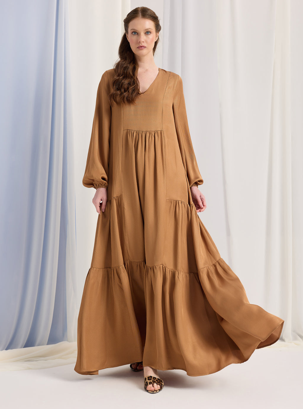 Viscose V Neck Maxi Dress – Store WF