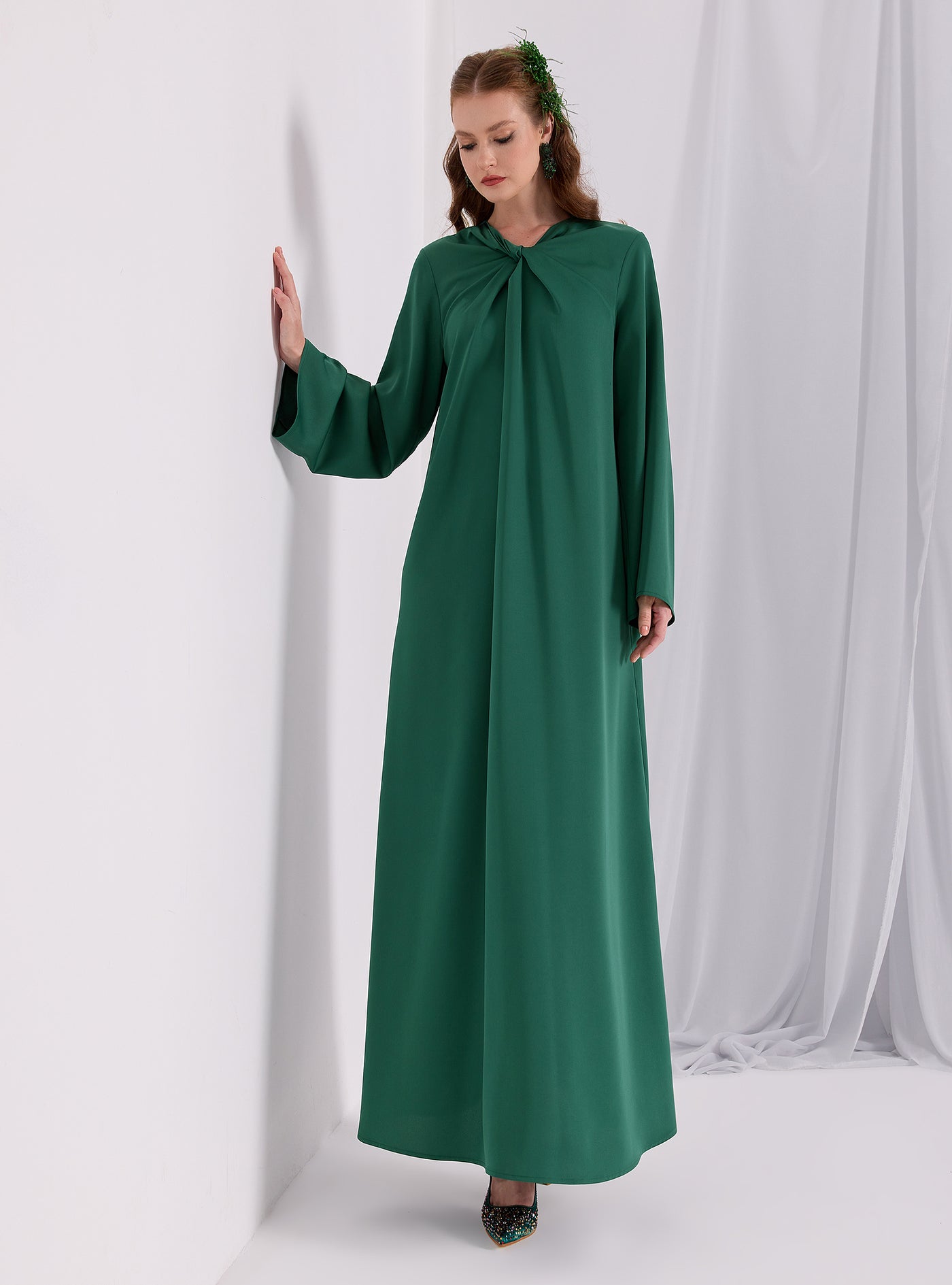 Knotted Maxi Dress Emerald