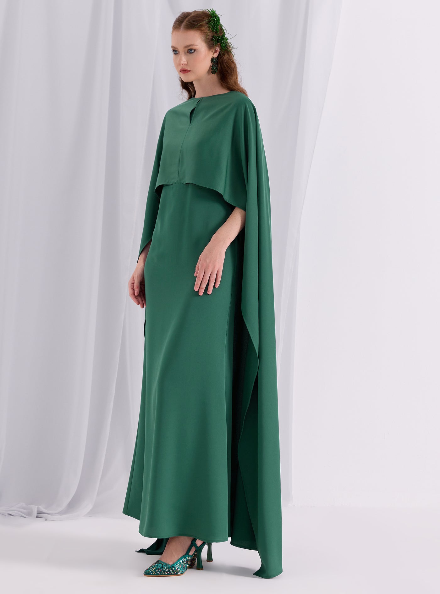 Emerald Evenin out Cape Dress