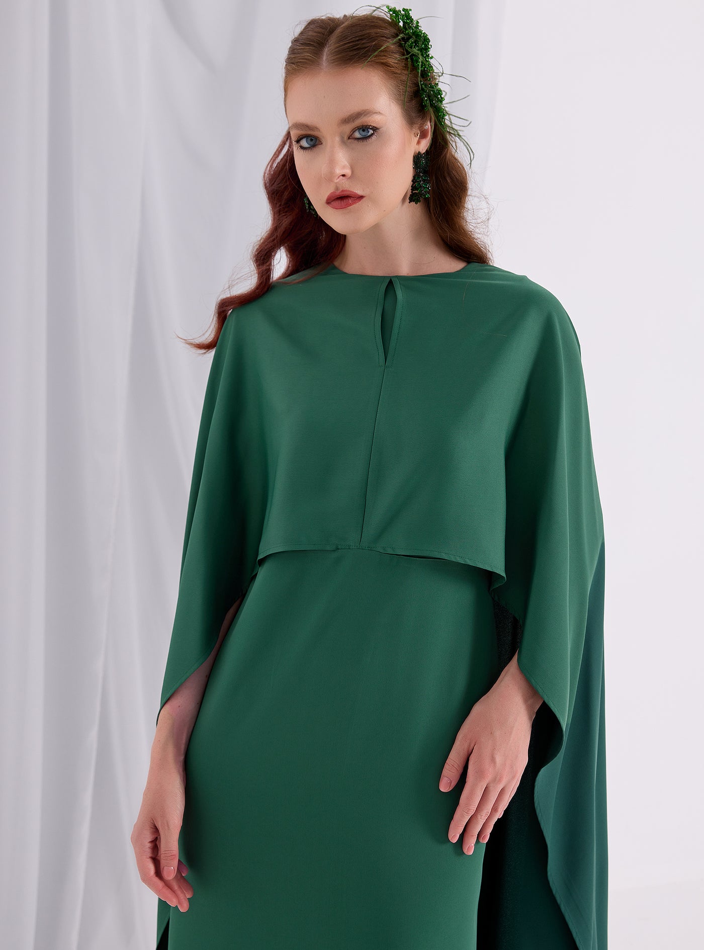 Emerald Evenin out Cape Dress