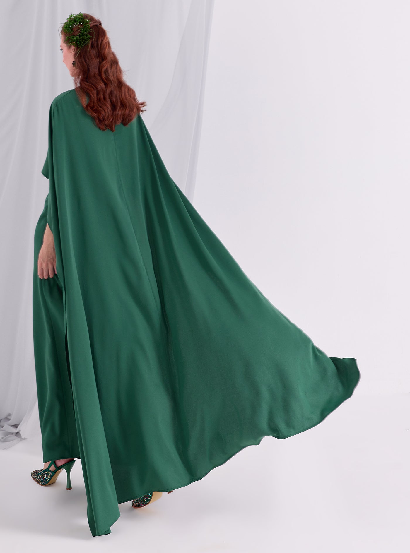 Emerald Evenin out Cape Dress