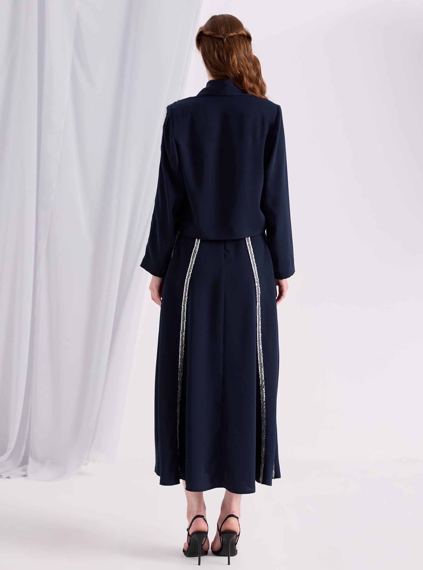 Sequin Piping Jacket & Skirt Set - Store WF