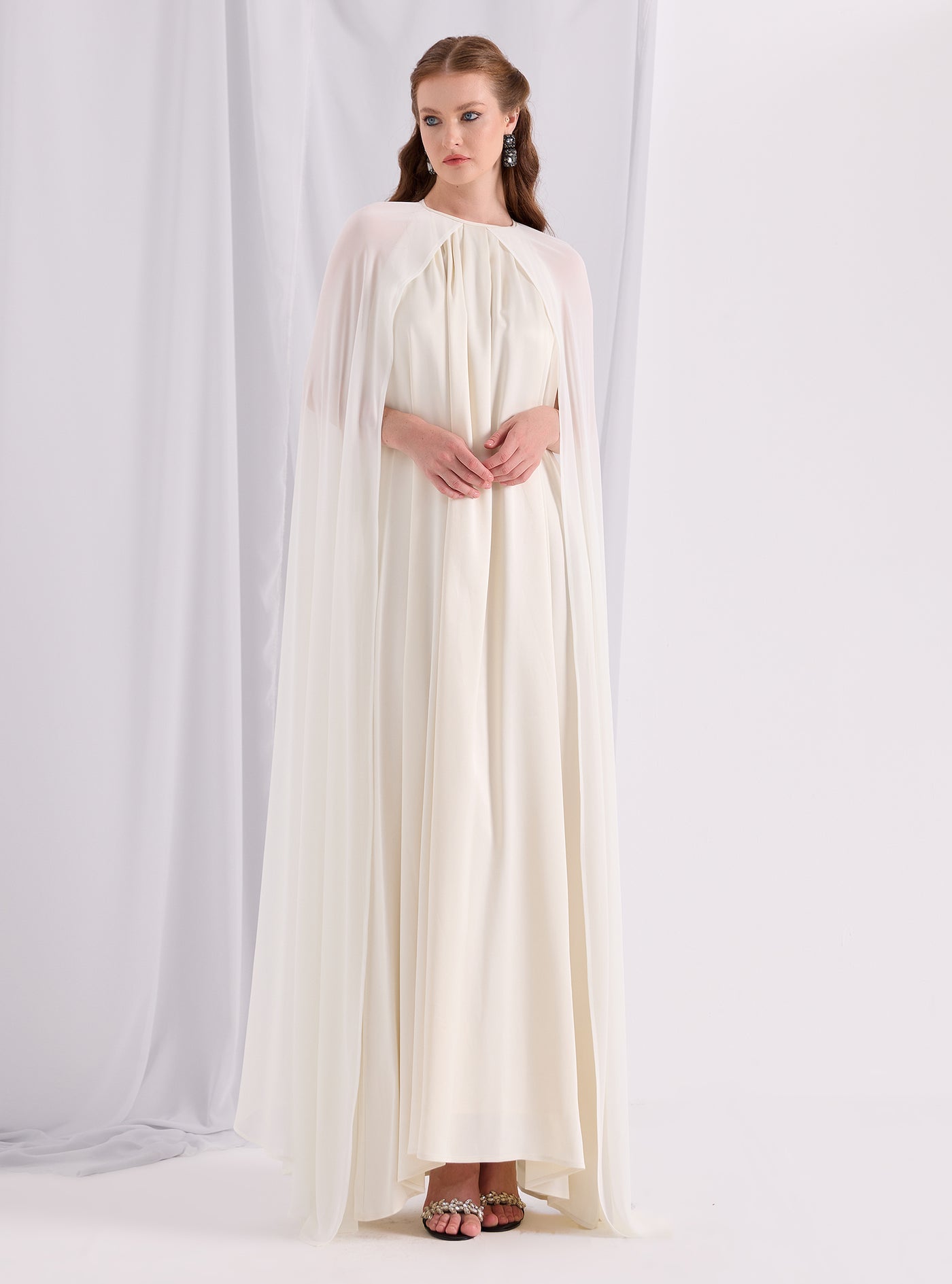 Off White Cape Dress