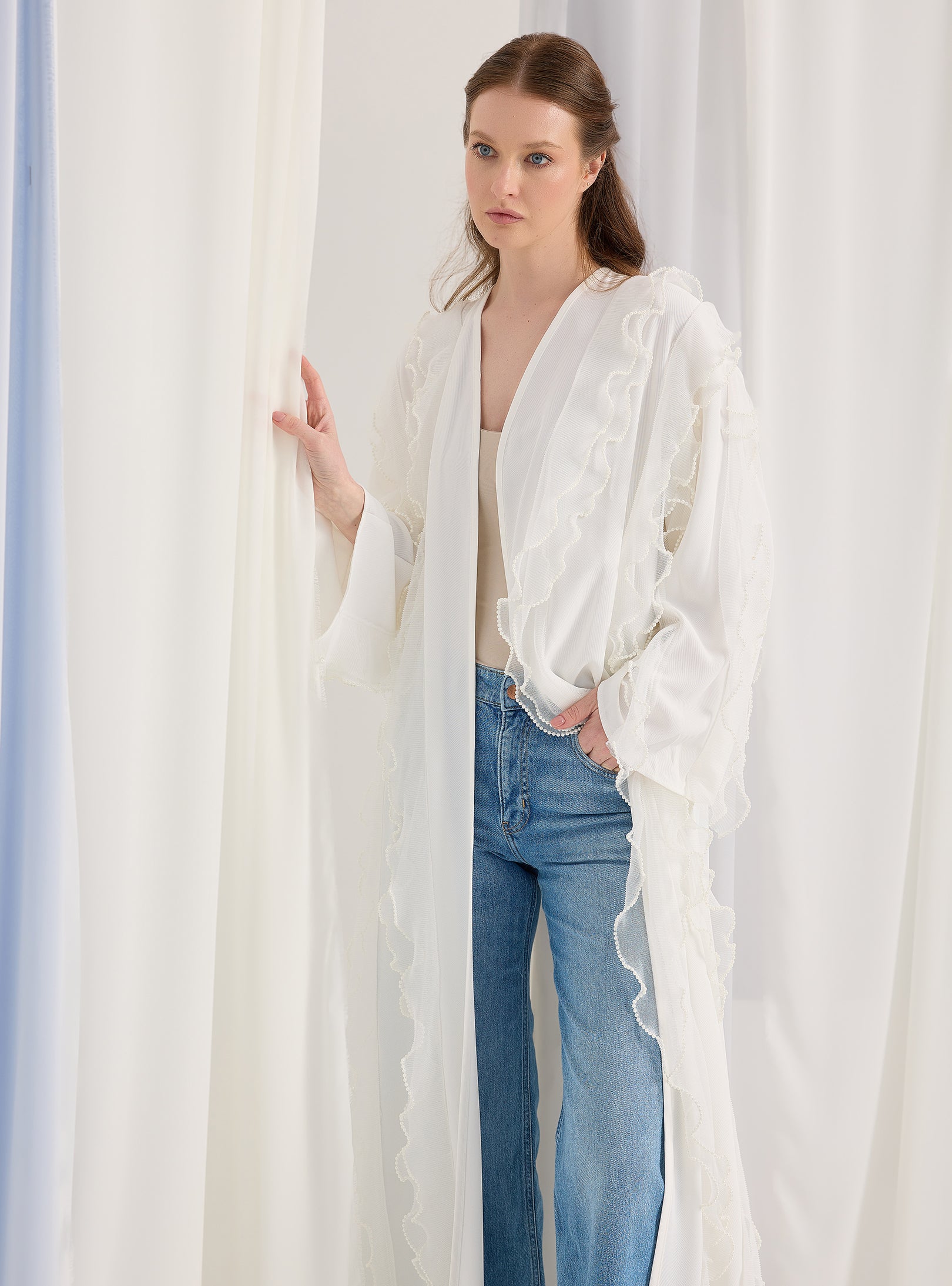 White Pearl Abaya - Store WF