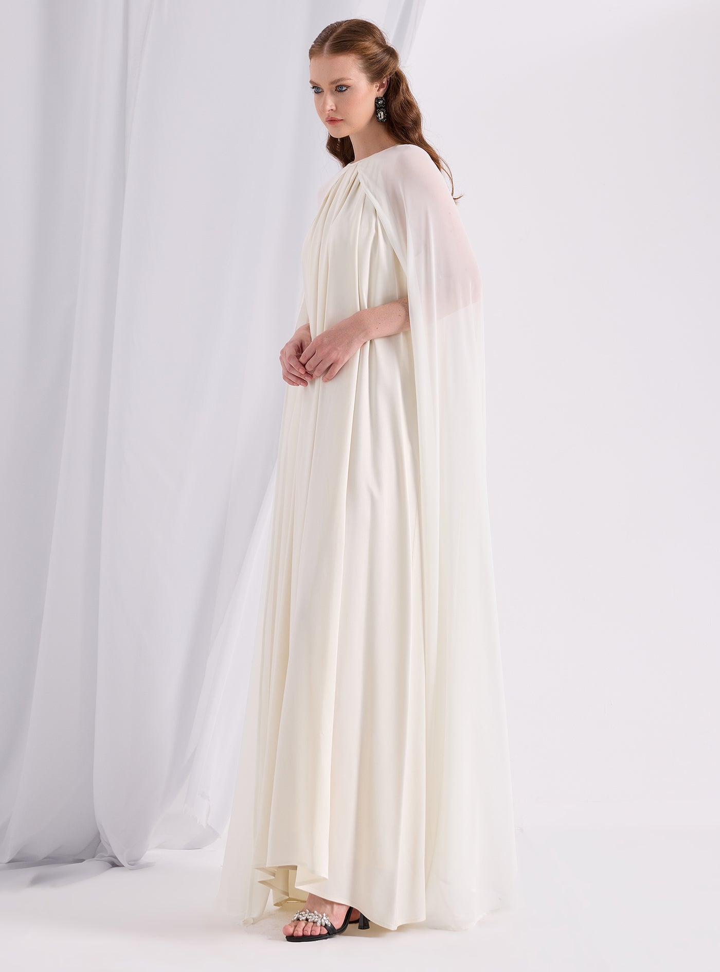 Off White Cape Dress