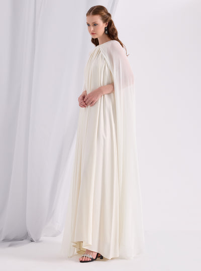 Off White Cape Dress