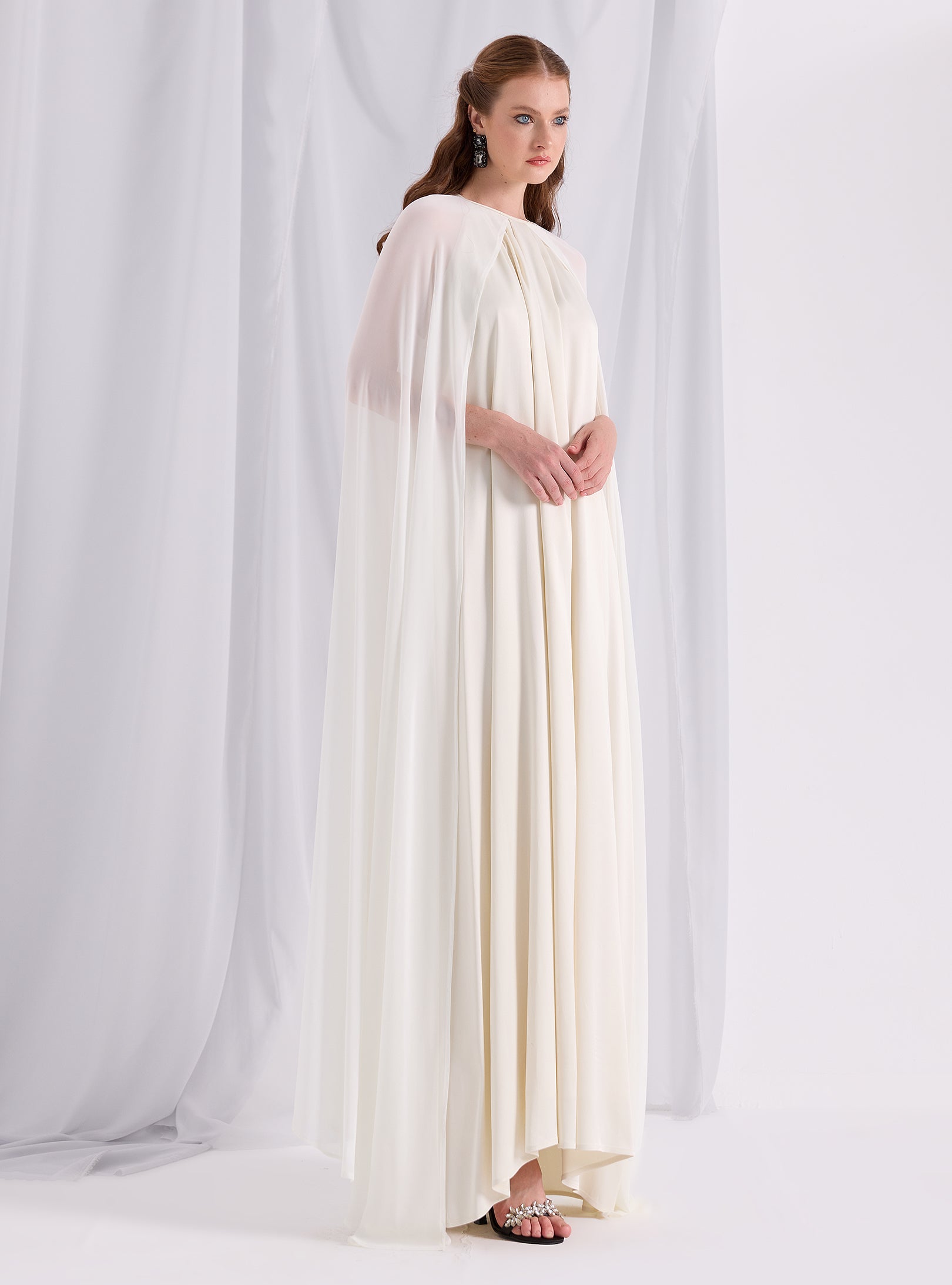 Off White Cape Dress - Store WF