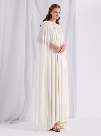 Off White Cape Dress