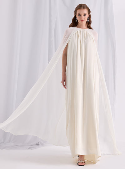 Off White Cape Dress