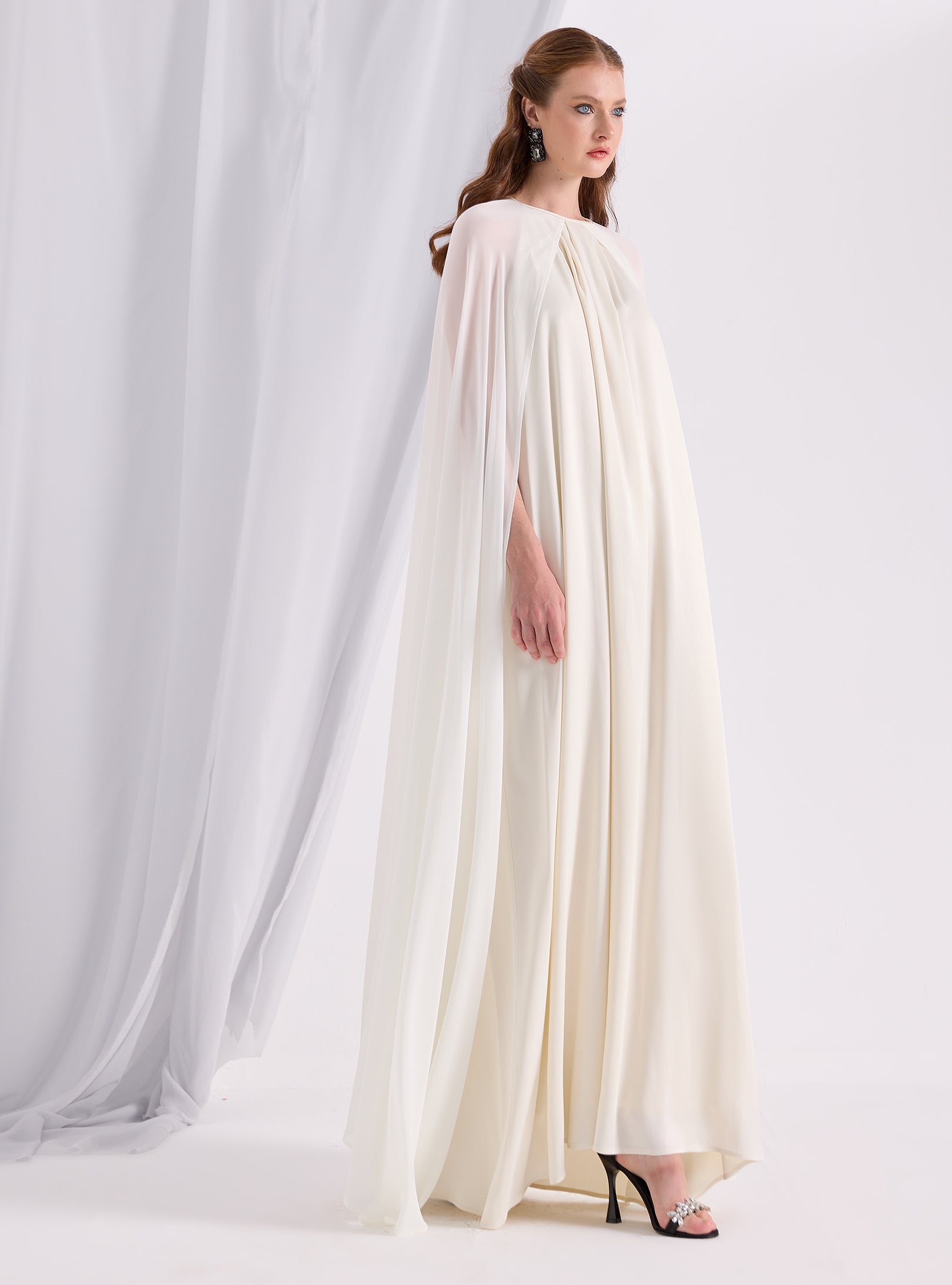 Off White Cape Dress - Store WF